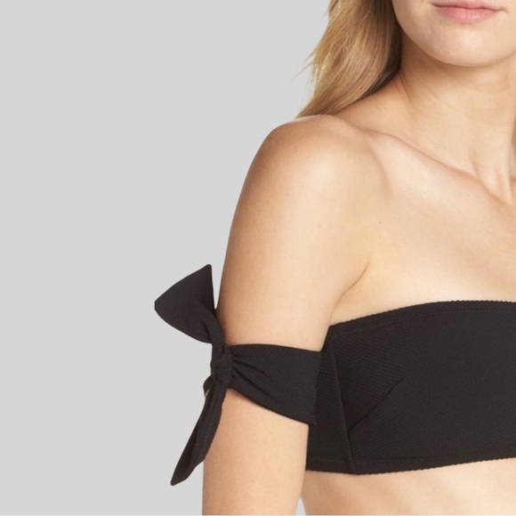 NWT JCREW BANDEAU 2 PIECE BLACK BIKINI WITH ARM BANDS - SIZE MEDIUM - Picture 3 of 4